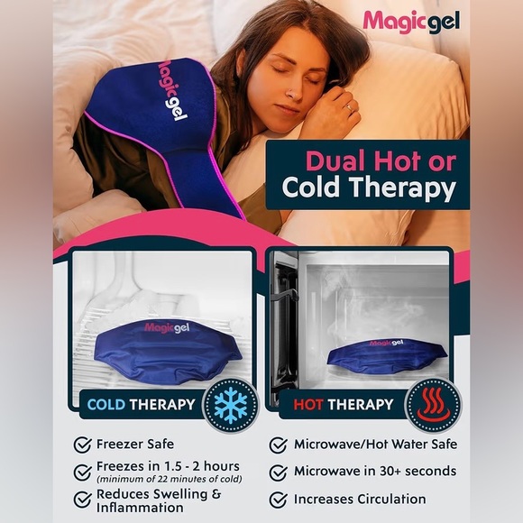 Magic Gel Ice Pack for Back Pain Relief Reusable Hot or Cold Therapy Like New - Picture 3 of 6